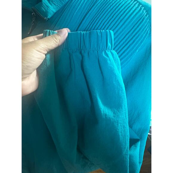 Teddi Vintage Turquoise Lightweight Windbreaker – Retro 80s Style - Picture 4 of 8